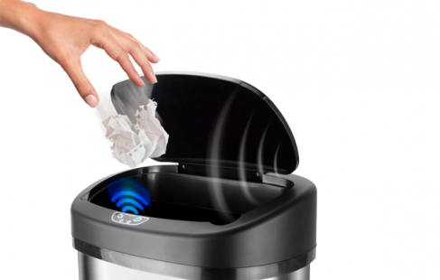 Affaldsspand med sensor