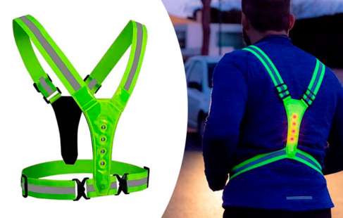 Refleksvest med dobbelt LED-lys